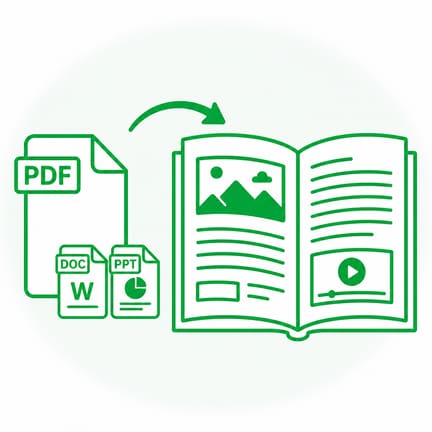 Upload a PDF and turn it into a digital flipbook